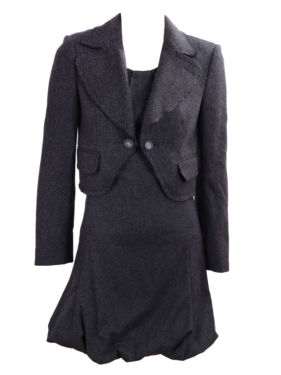 Dolce & Gabbana Wool Dress With Cropped Blazer Set - Preowned