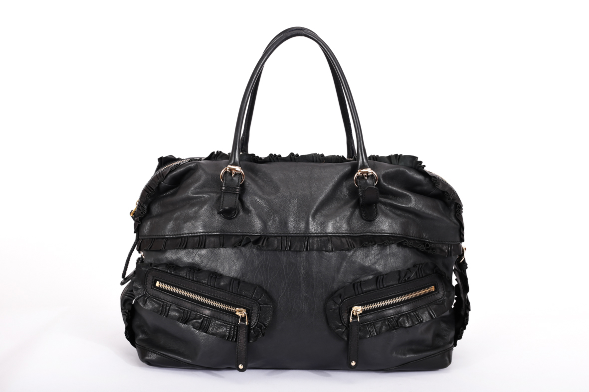 Gucci Black Leather Sabrina Medium Boston Bag - Preowned