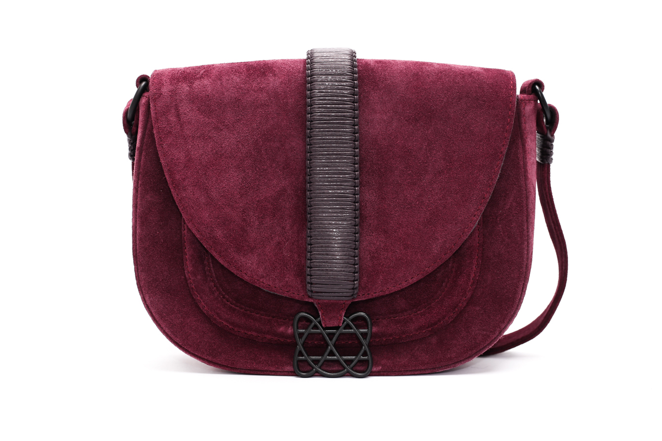 Callista Suede Purple Crossbody Bag - Preowned