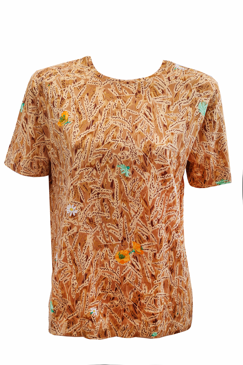 Hermes Field of Wheat Pattern Terracotta Cotton Shirt - Preowned