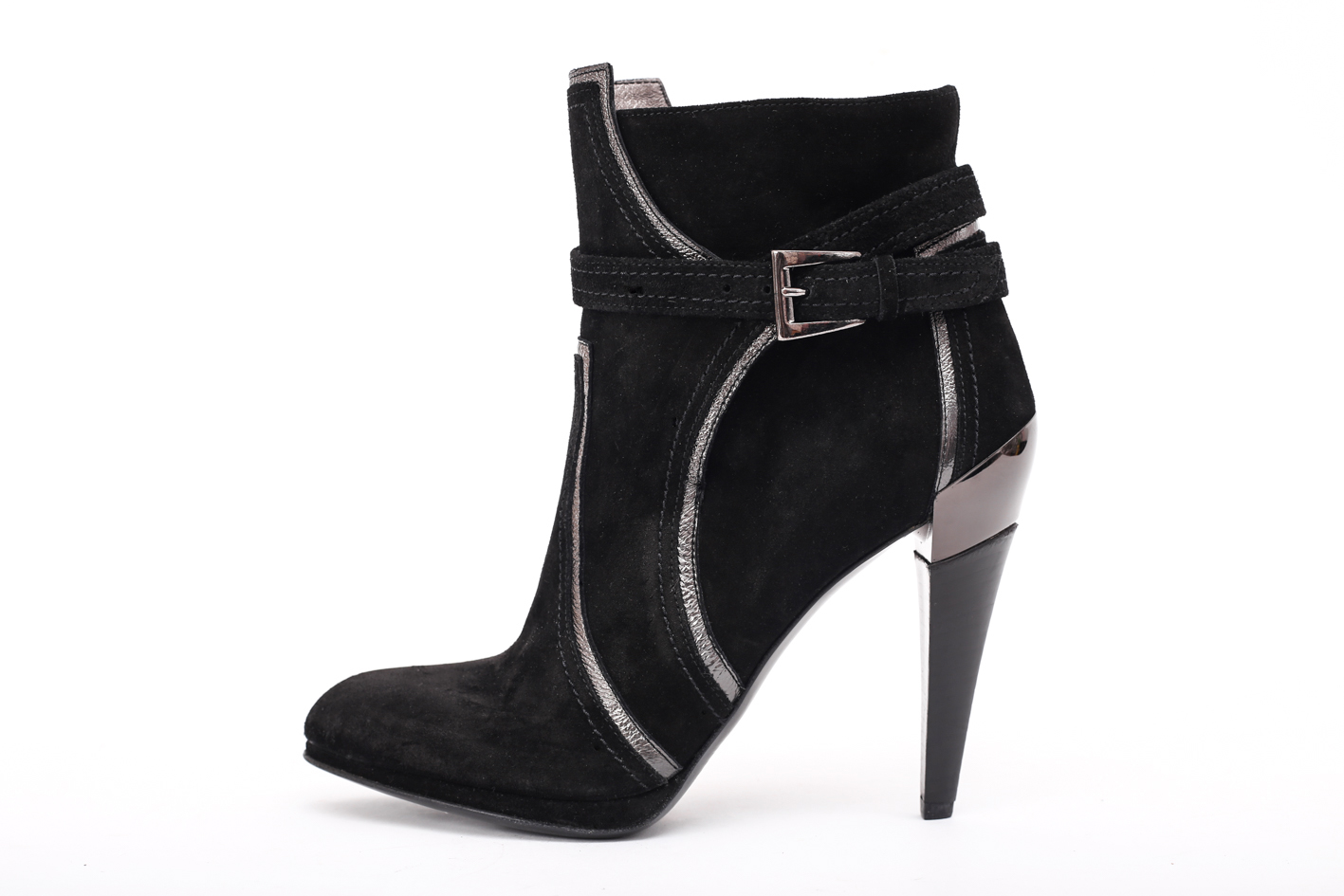 Sebastian Heeled Black Suede Ankle Boots - Preowned