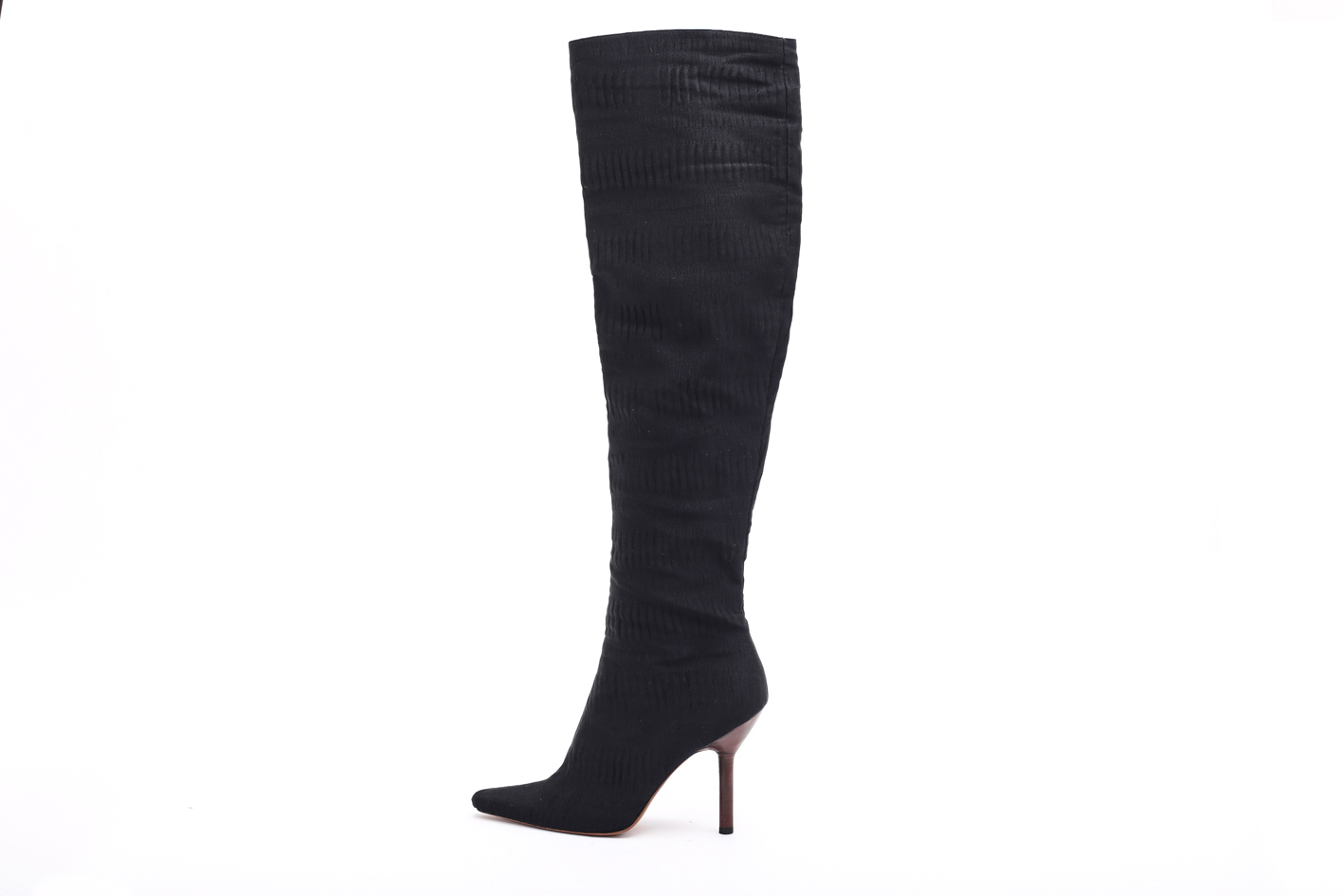 Gucci Pleated Accents Knee High Heeled Boots - Preowned