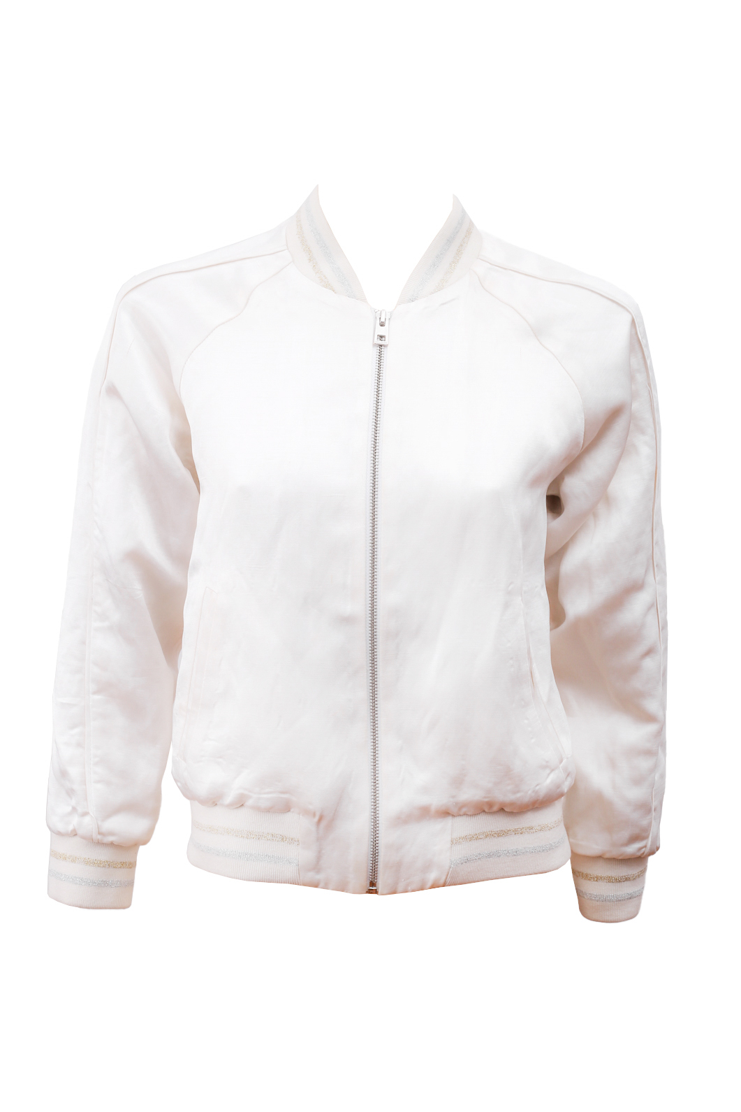 Zadig & Voltaire White Varsity Jacket - Preowned