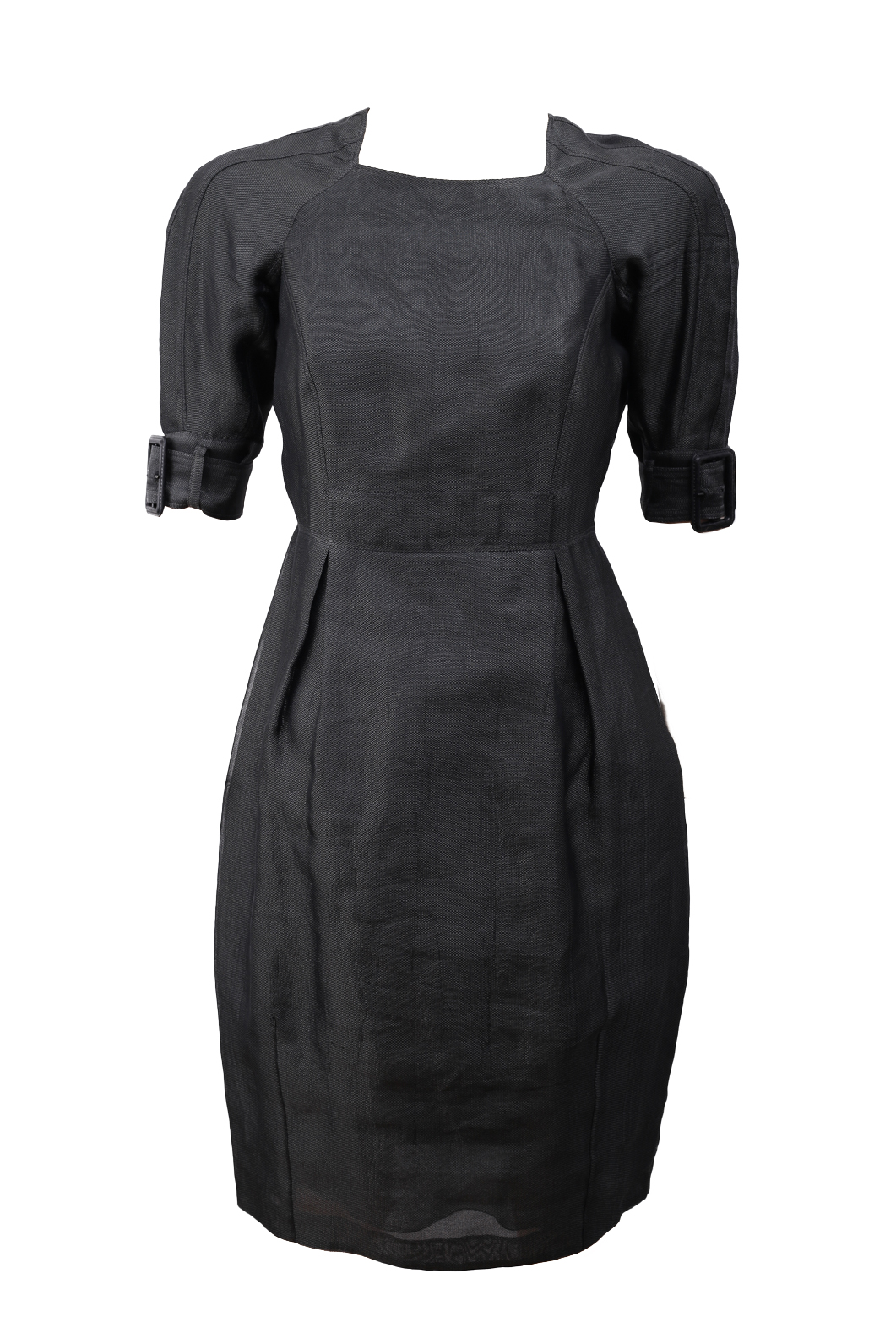 Burberry Grey Buckle Puff Sleeve Dress - Preowned