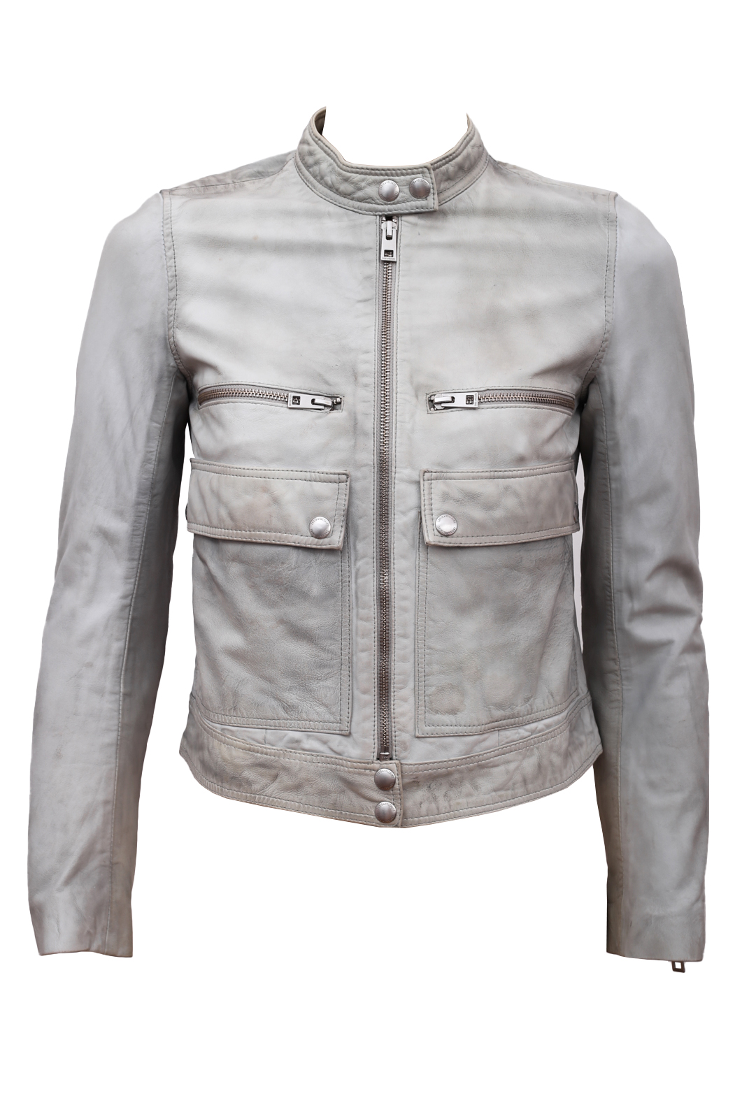 Zadig & Voltaire Light Grey Leather Jacket - Preowned