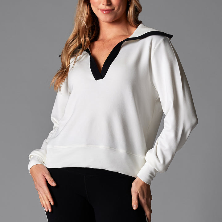 Tavi Apparel TaviLuxe Cozy Collared Sweatshirt - Never Worn With Tag