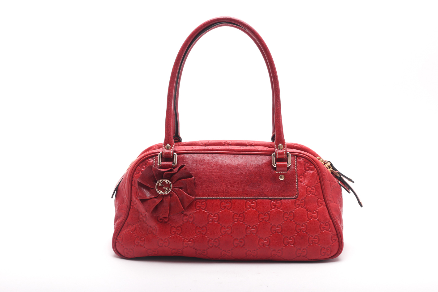 Gucci Red Barrel Bow Shoulder Bag- Preowned