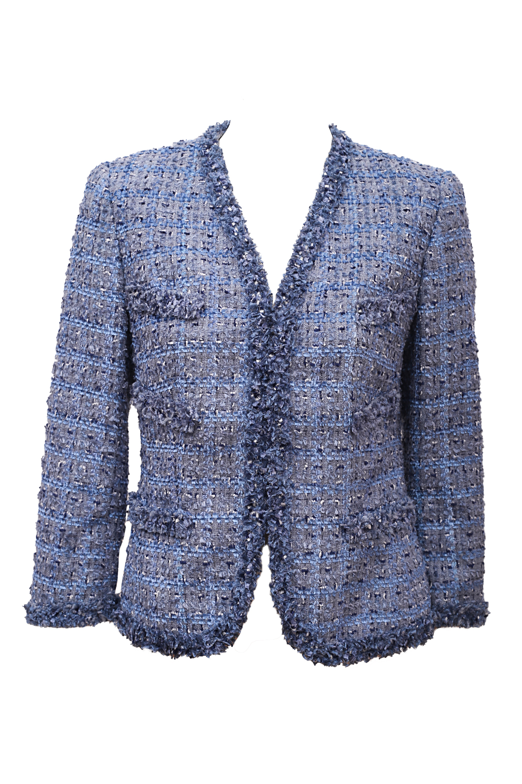 Escada Blue Tweed Jacket - Preowned
