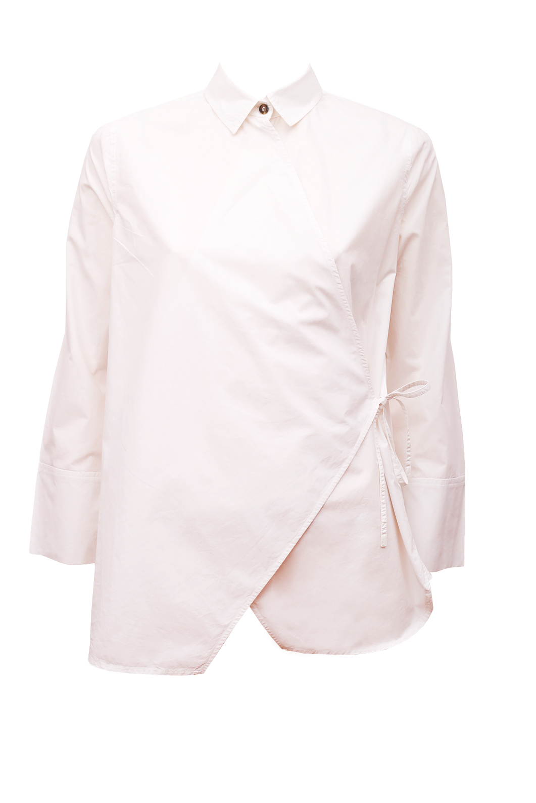 Ganni White Asymmetric Shirt - Preowned