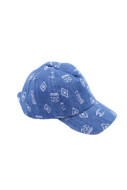 Roberto Cavalli Denim Monogram Baseball Cap- Preowned