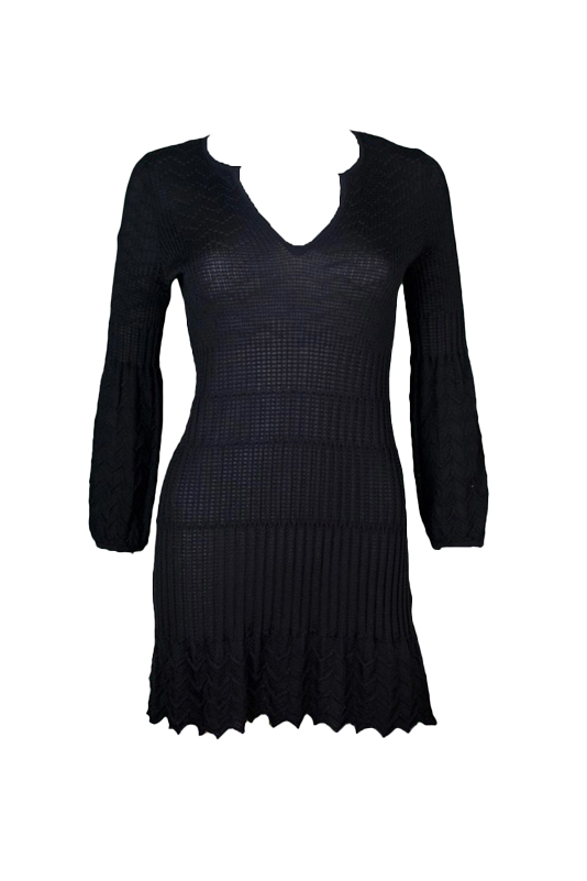 Missoni Grey Patterned Wool Blend Knit Dress- Preowned