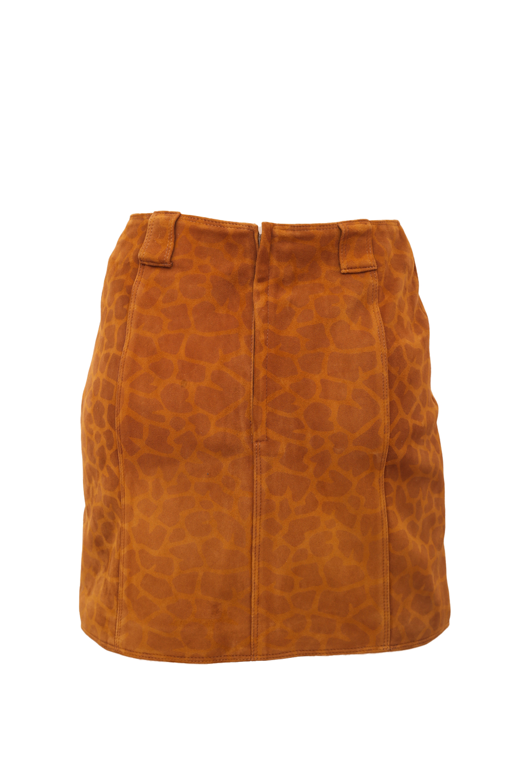 Ruffo Suede Cheetah Print Skirt - Preowned