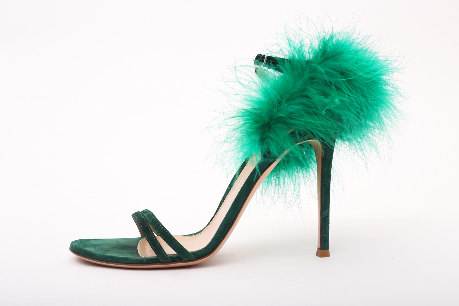 Gianvito Rossi Feather Green Sandals - Preowned