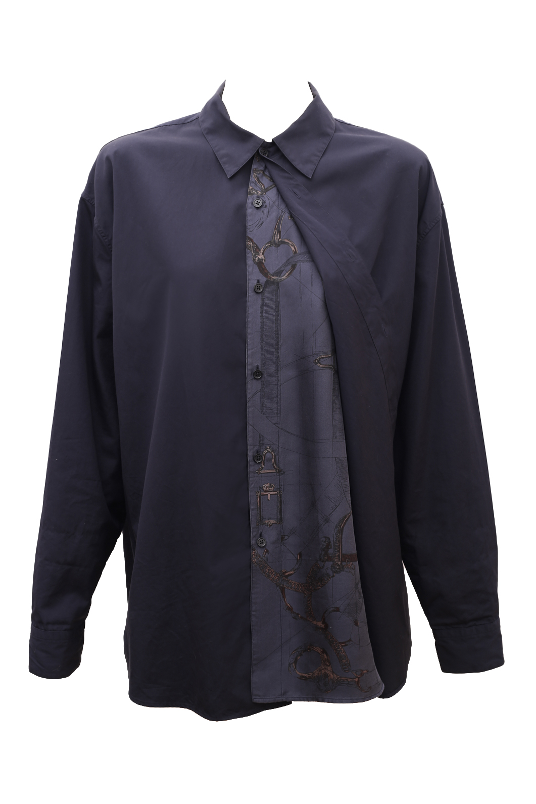 Hermès double devant cotton and silk shirt - Preowned