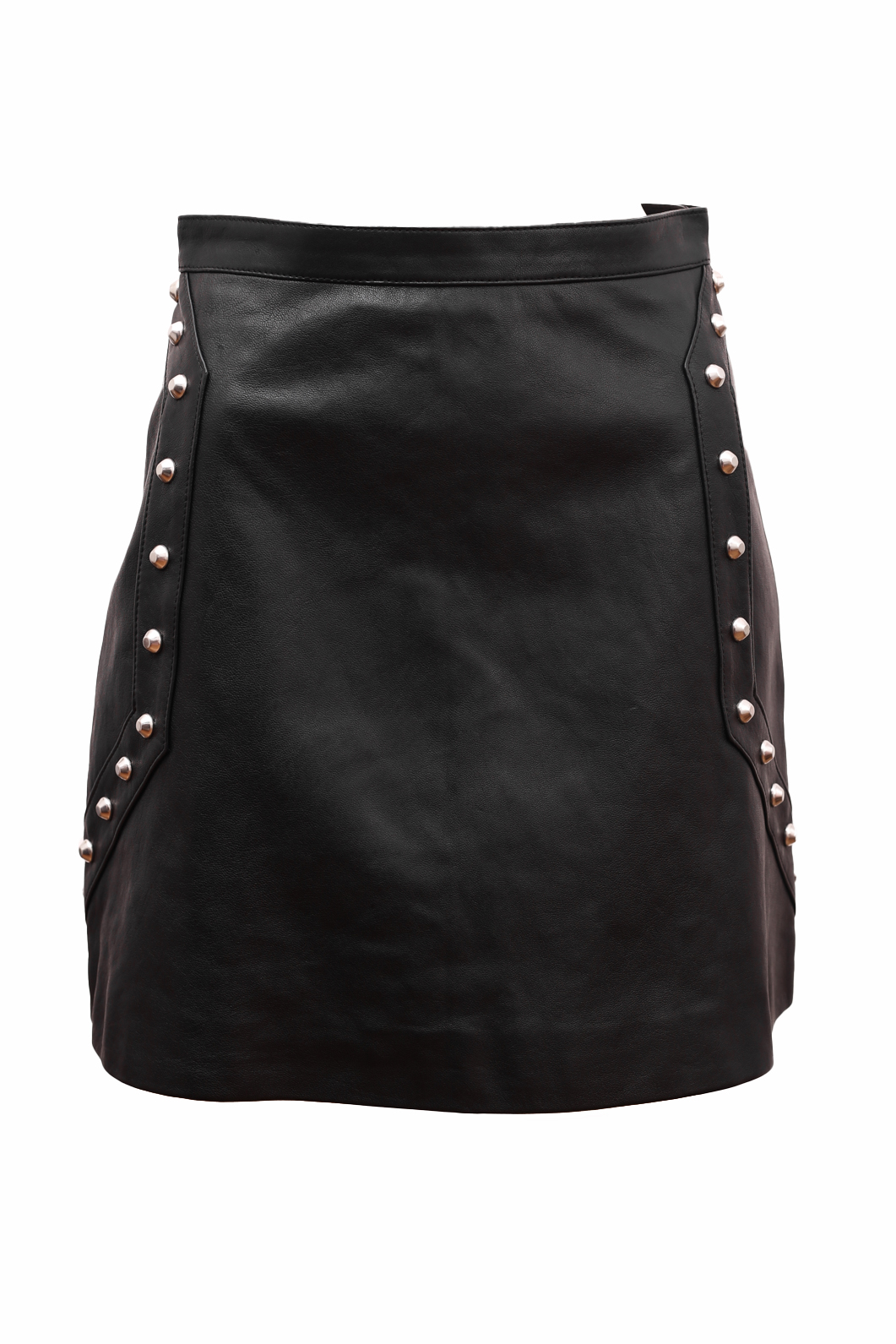Saint Laurent Vintage Leather studded skirt In black - Preowned