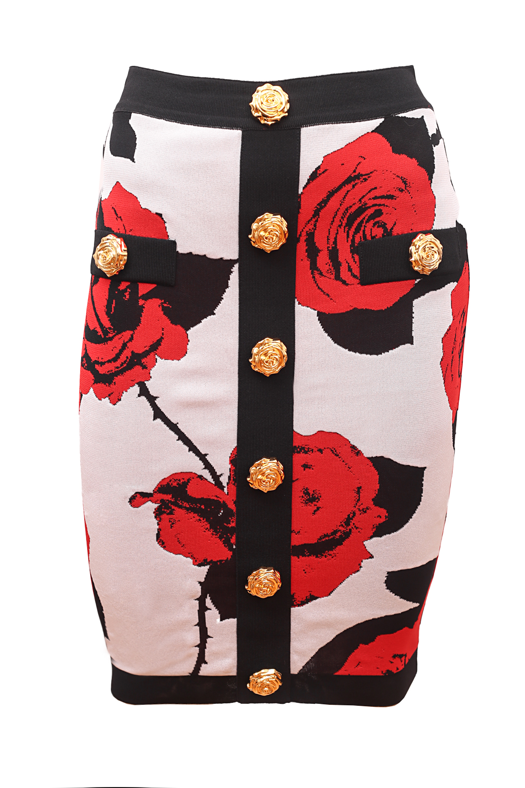 Balmain Floral-Jacquard Midi Skirt- Preowned