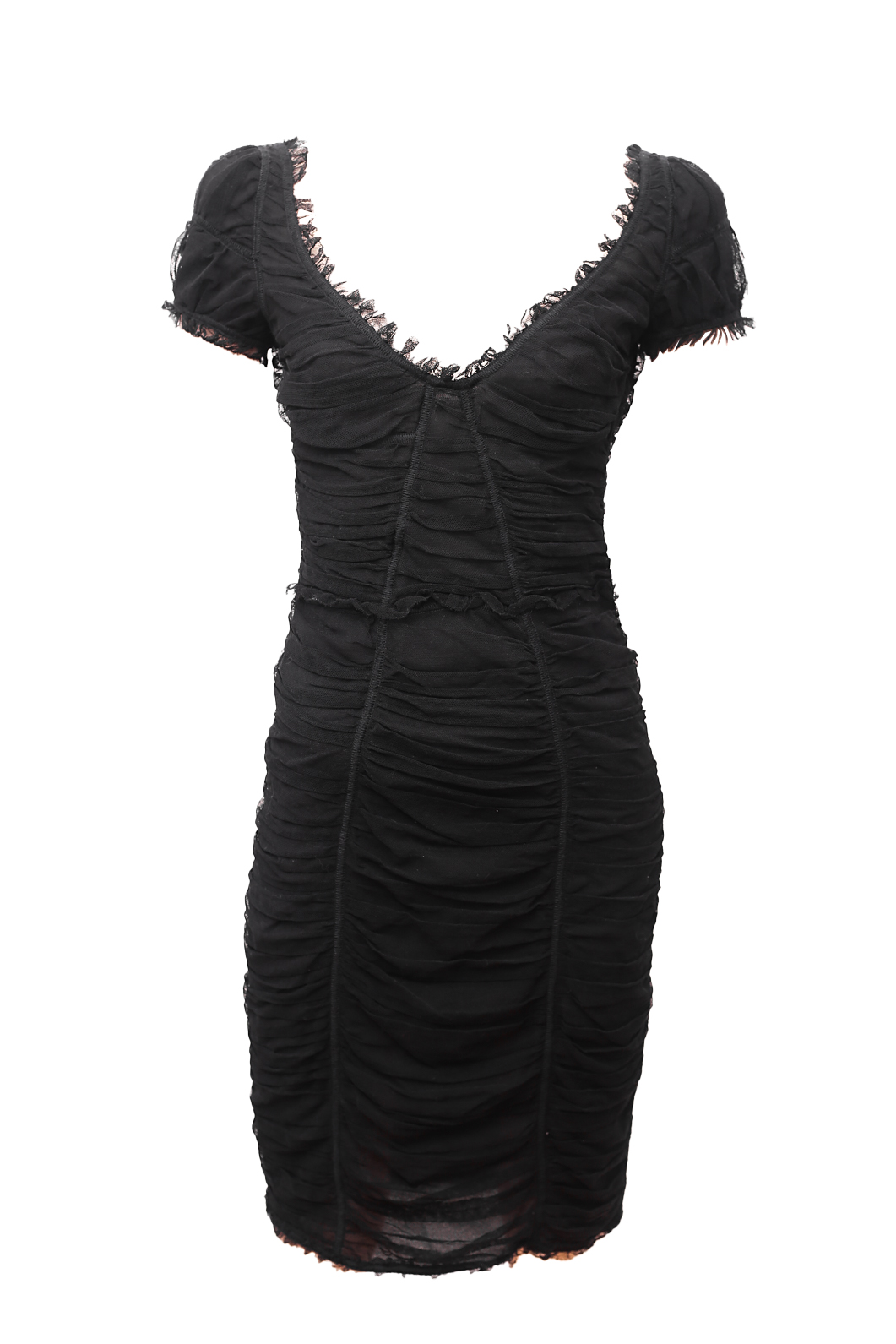 Dolce and Gabbana Black Ruffled Dress - Preowned
