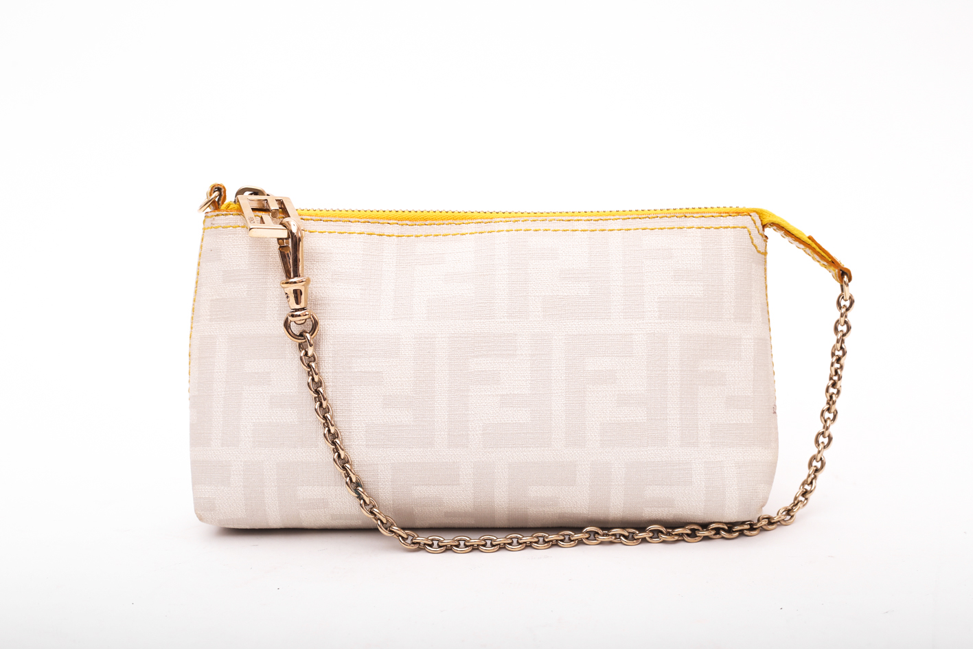 Fendi Baguette Pouch Mini in Canvas White - Preowned