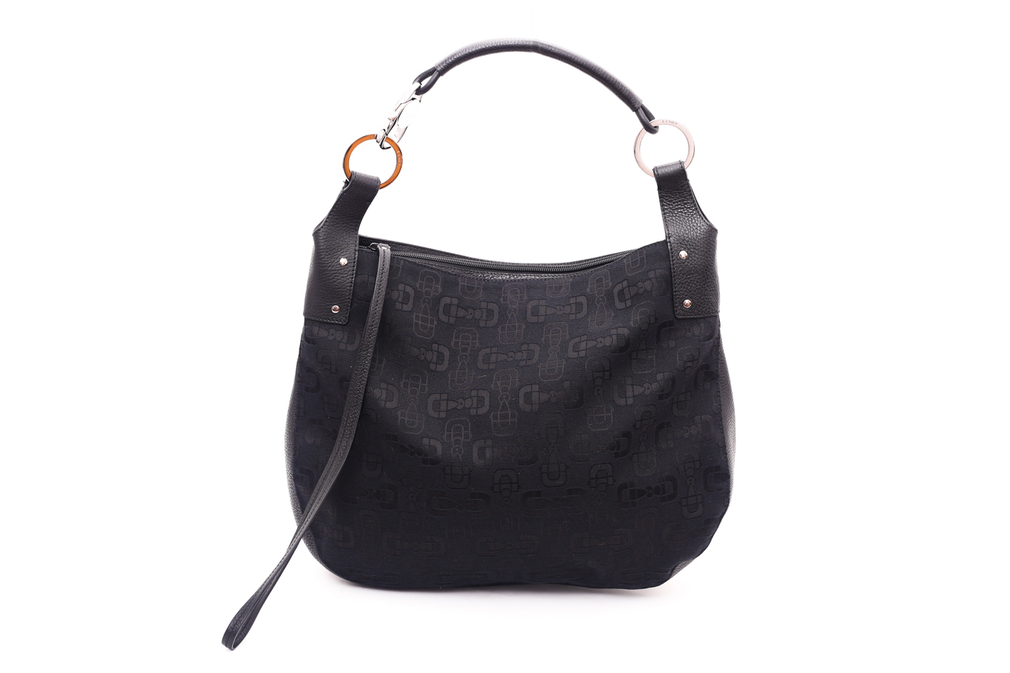 Gucci Black canvas Horsebit Shoulder Bag - Preowned