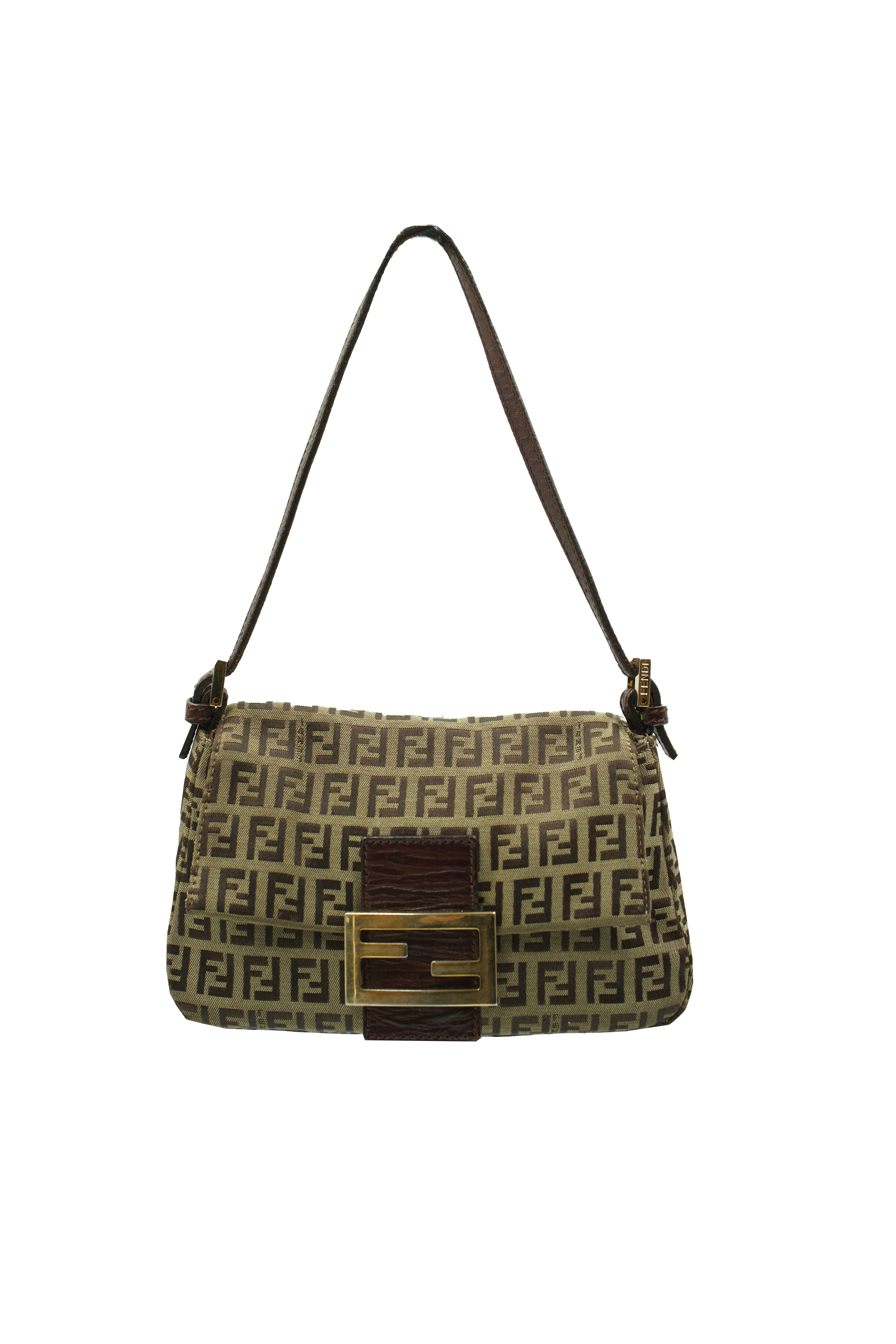 Fendi Zucchino Monogram Mini Baguette Bag- Preowned