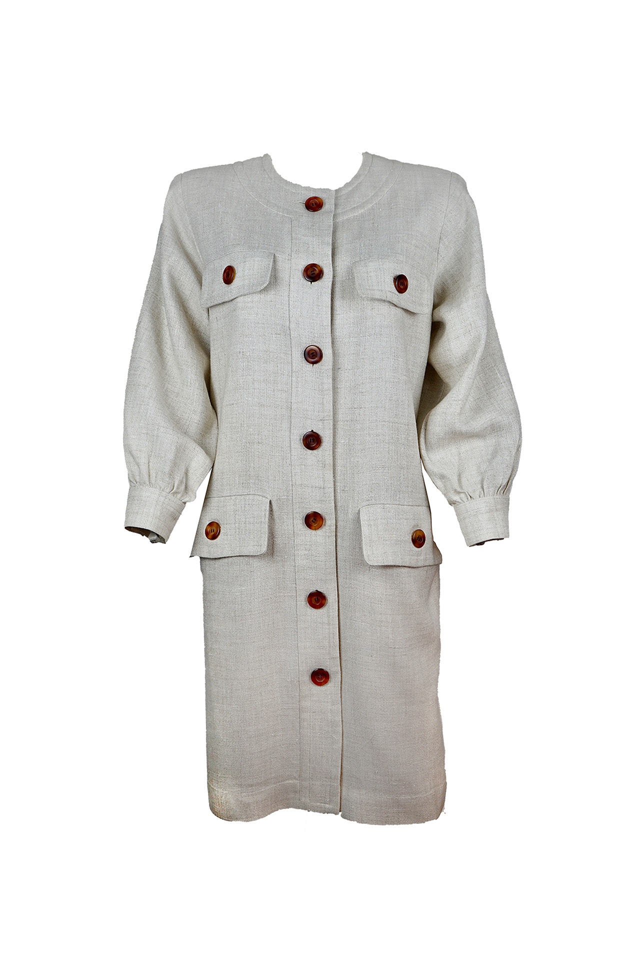 Yves Saint Laurent Original Safari Linen Buttoned Dress- Preowned