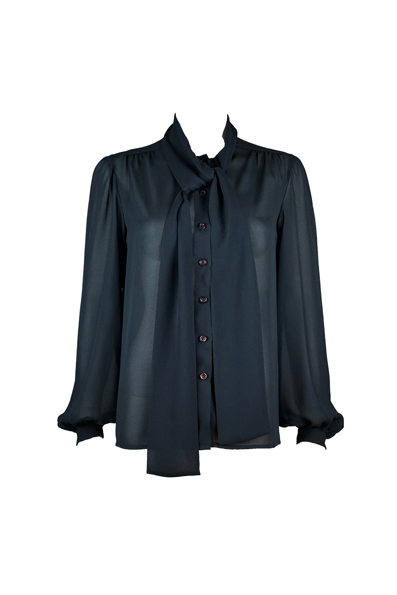 Gerald Pasquier Lavallière Semi-Sheer Blouse- Preowned