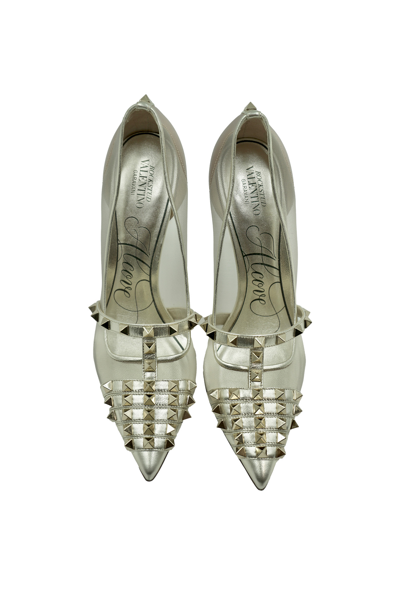 Valentino Garavani Rockstud Alcove Metallic Leather Pumps- Preowned