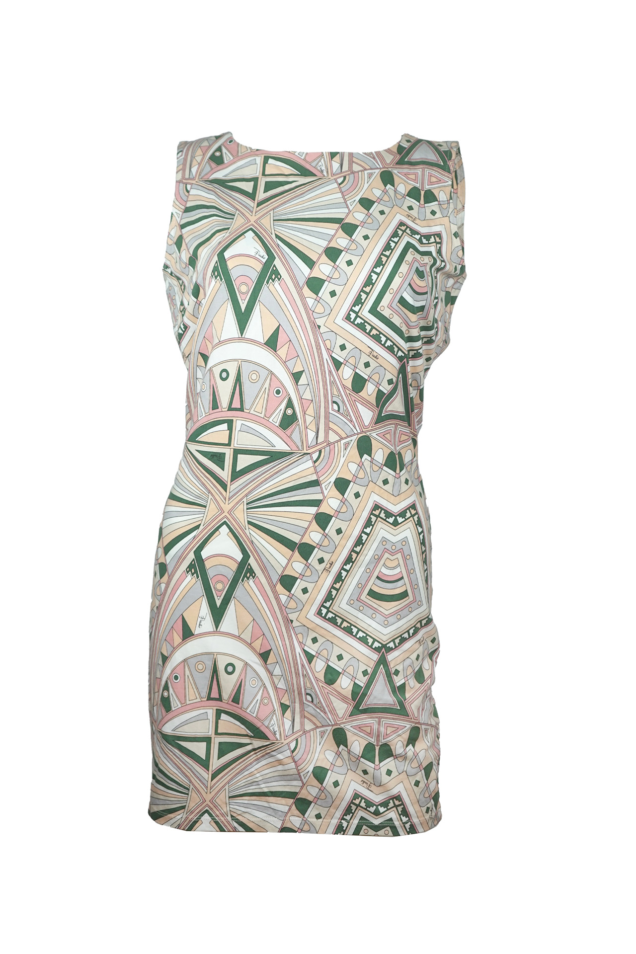 Emilio Pucci All-Over Geometric Print Knee-Length Dress- Preowned