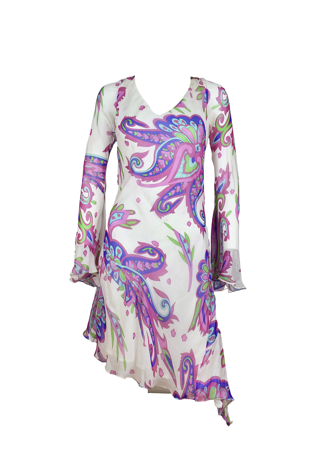 CINEMA Asymmetric Paisley Silk Dress- Preowned