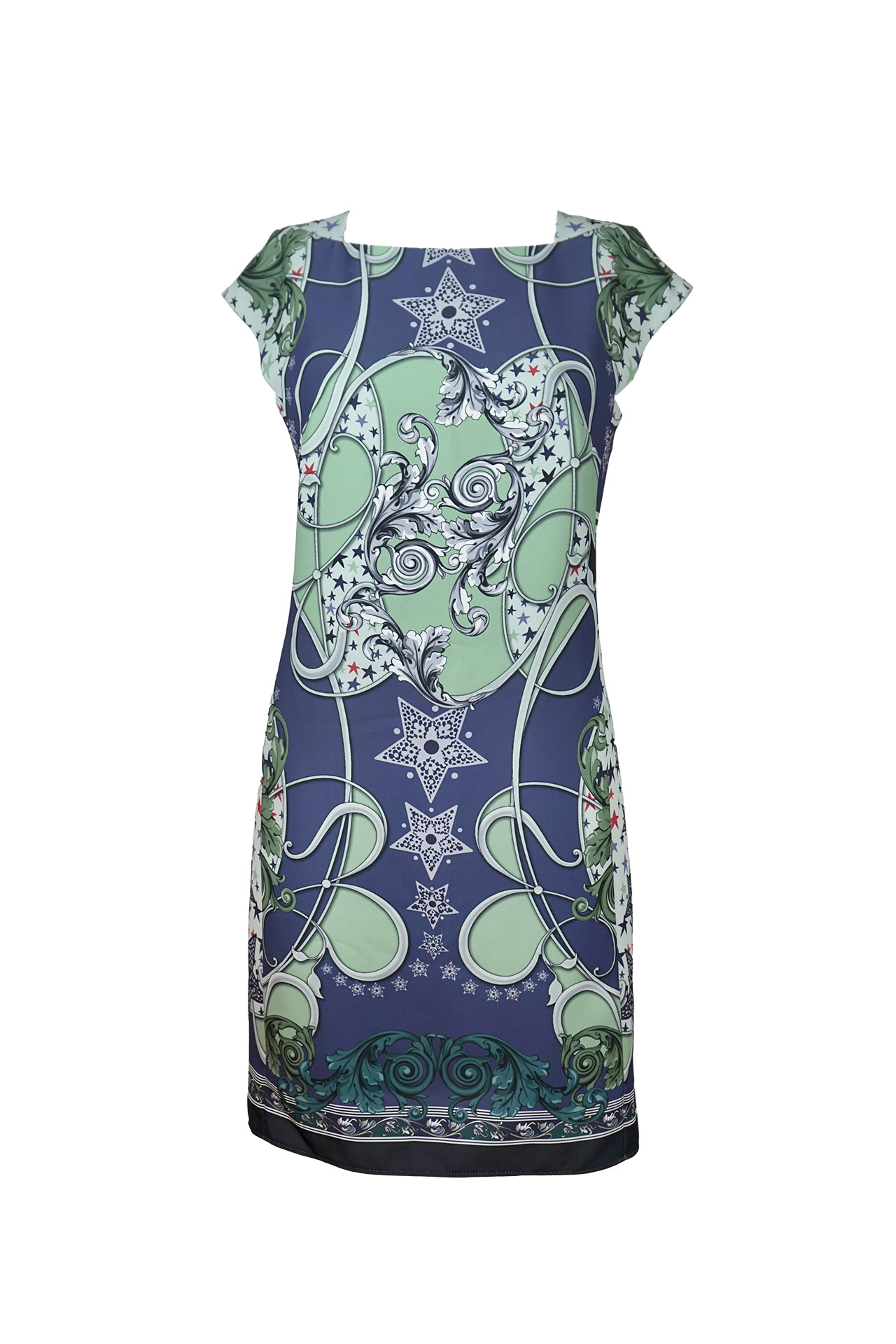 Versace Collection Ornate Baroque and Star Motif Mini Dress- Preowned