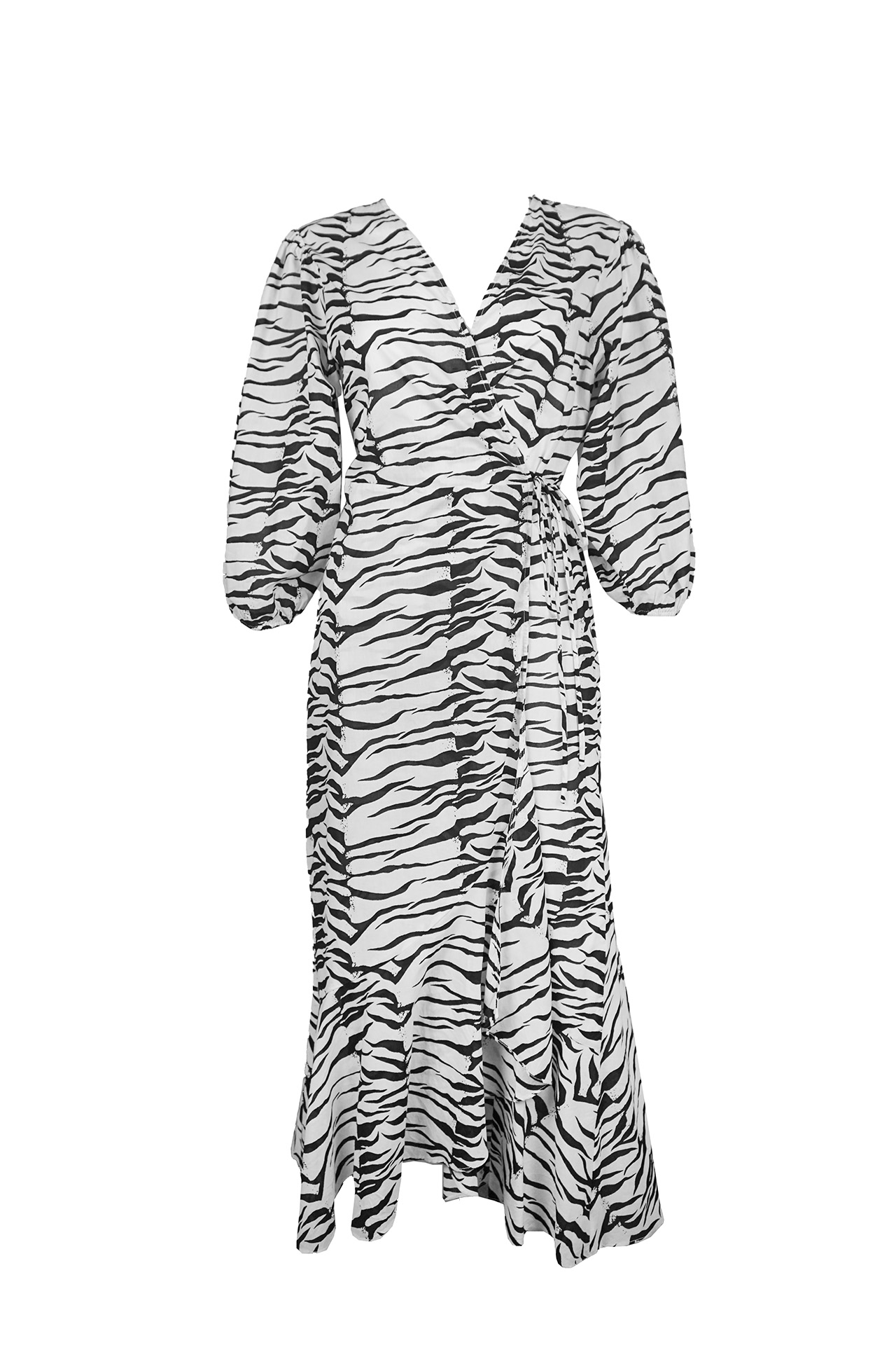 Rixo Noleen Tiger-Print Wrap Dress- Preowned