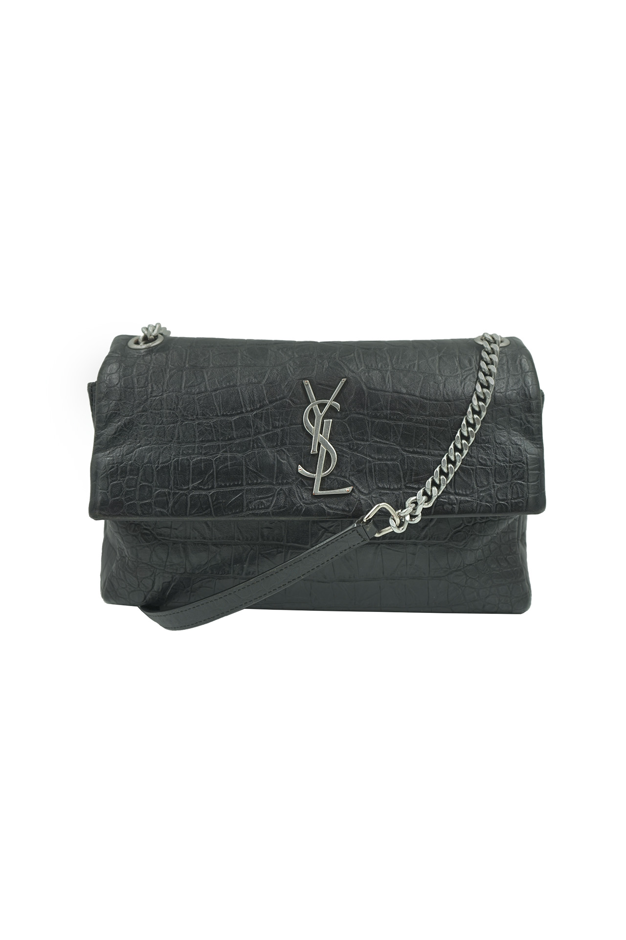 Yves Saint Laurent West Hollywood Croc-Embossed Shoulder Bag- Preowned