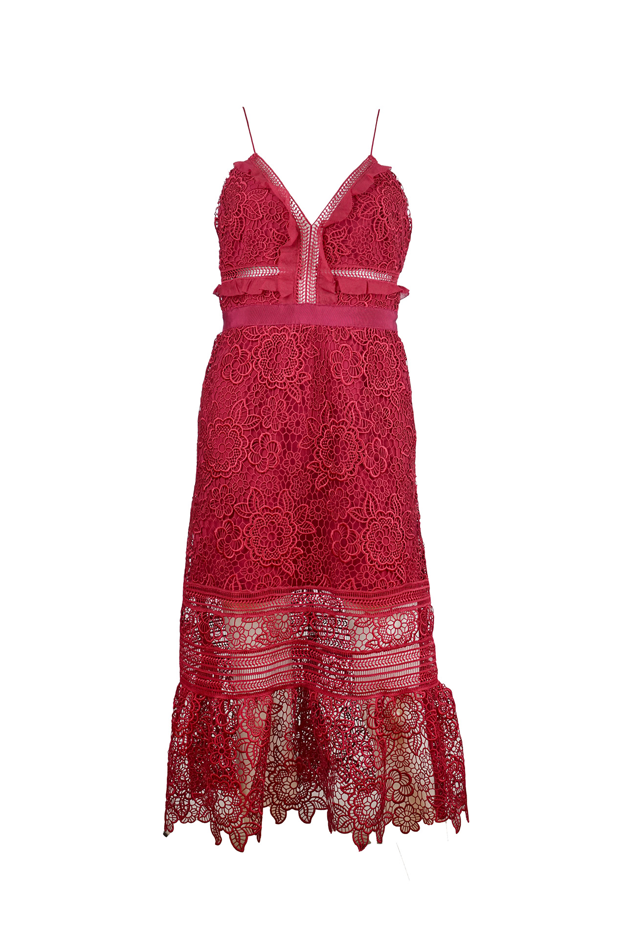 Self Portrait Floral Blush Midi Dress- Preowned