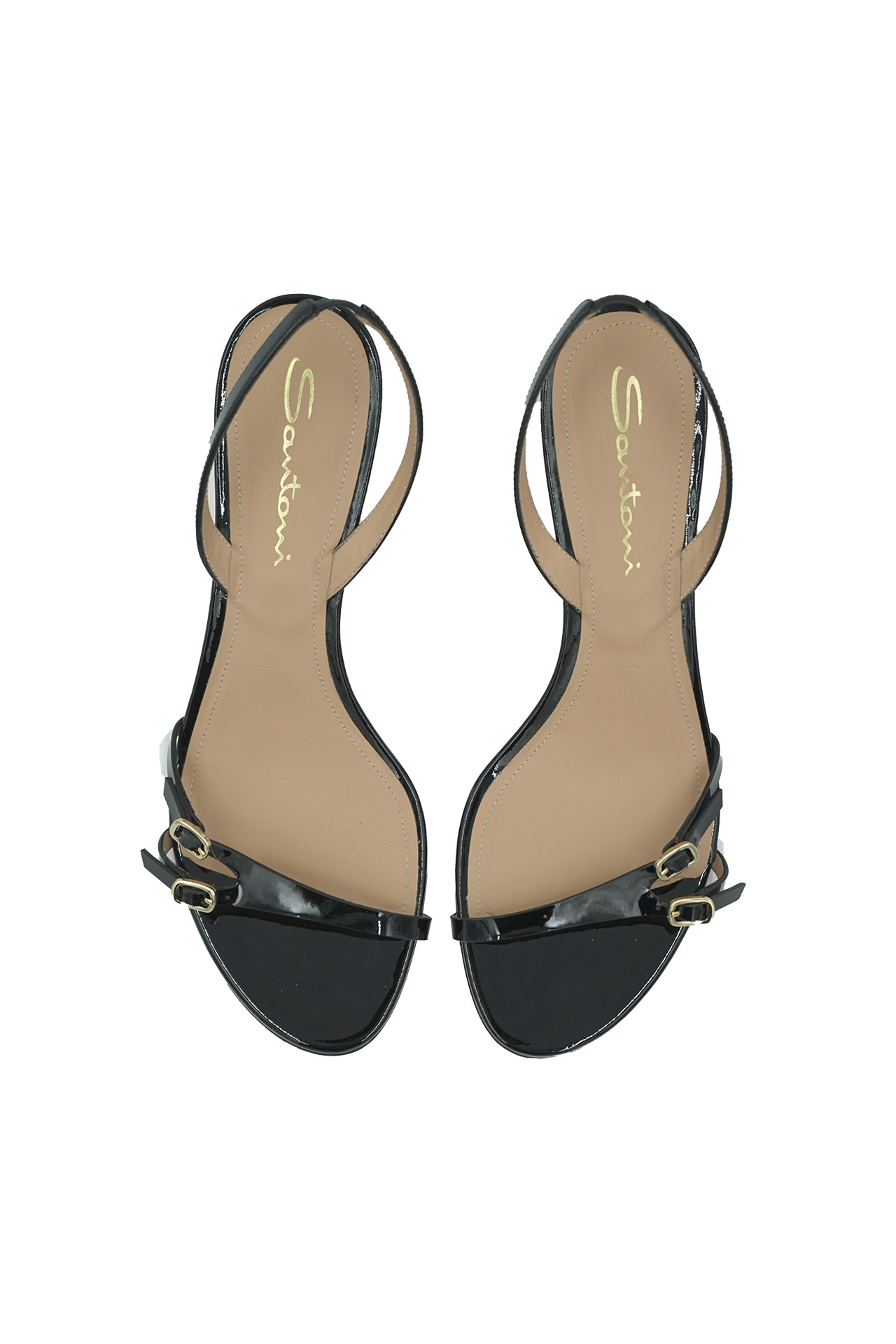 Santoni Virna Patent Leather Heeled Sandals- Preowned
