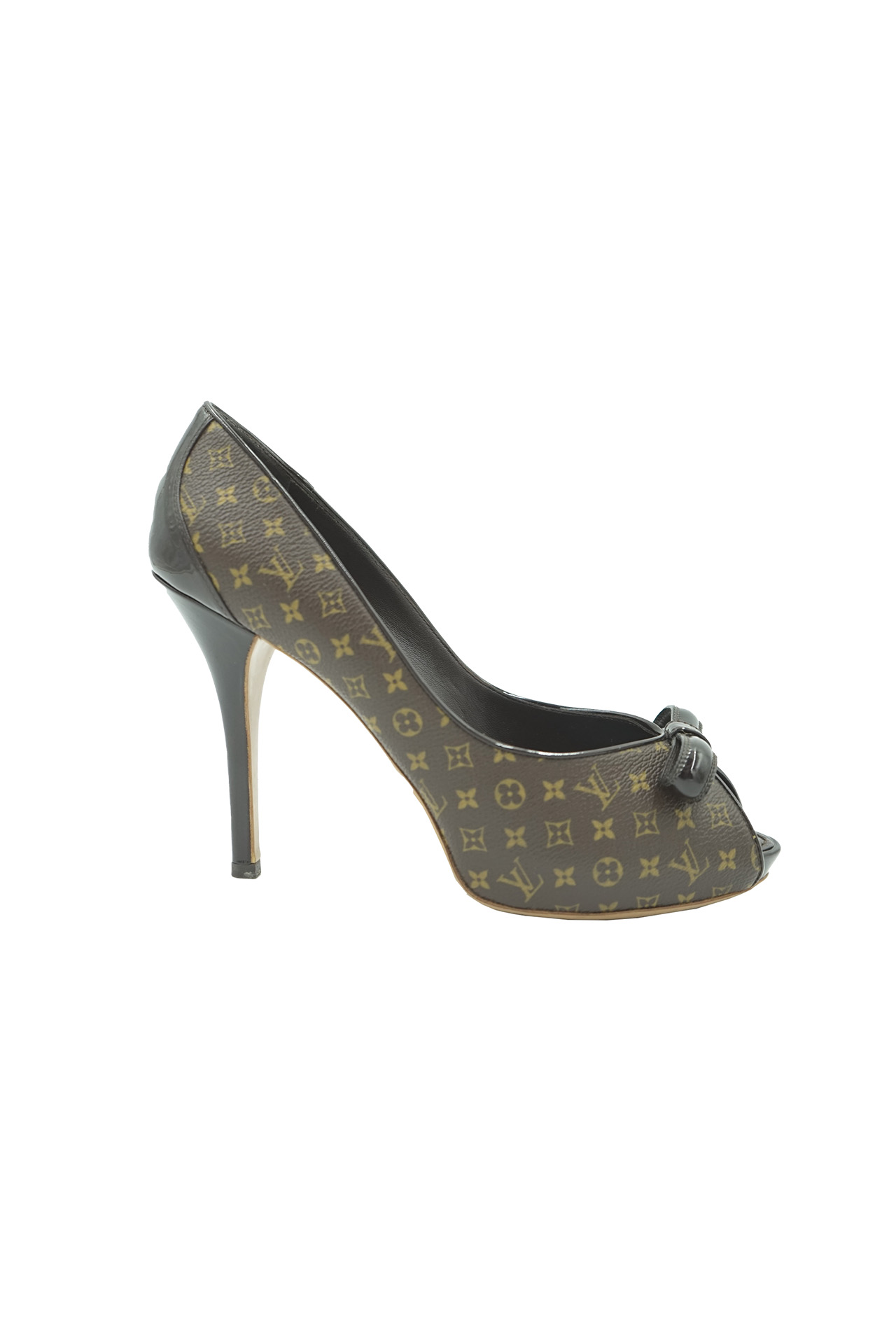 Louis Vuitton Monogram Canvas Malibu Peep-Toe Pumps- Preowned