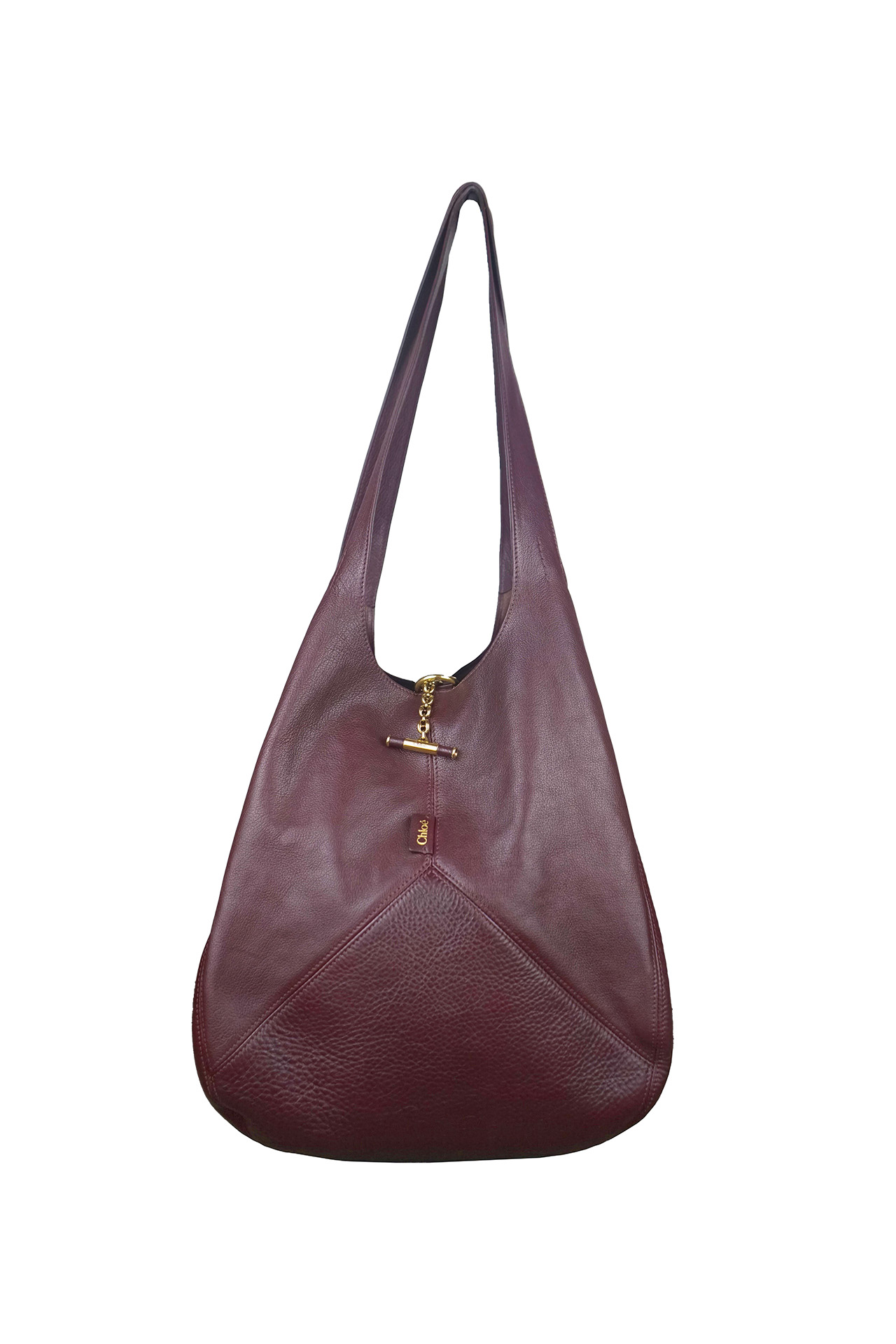 Chloé Balloon Medium Leather Burgundry Shoulder Bag- Preowned