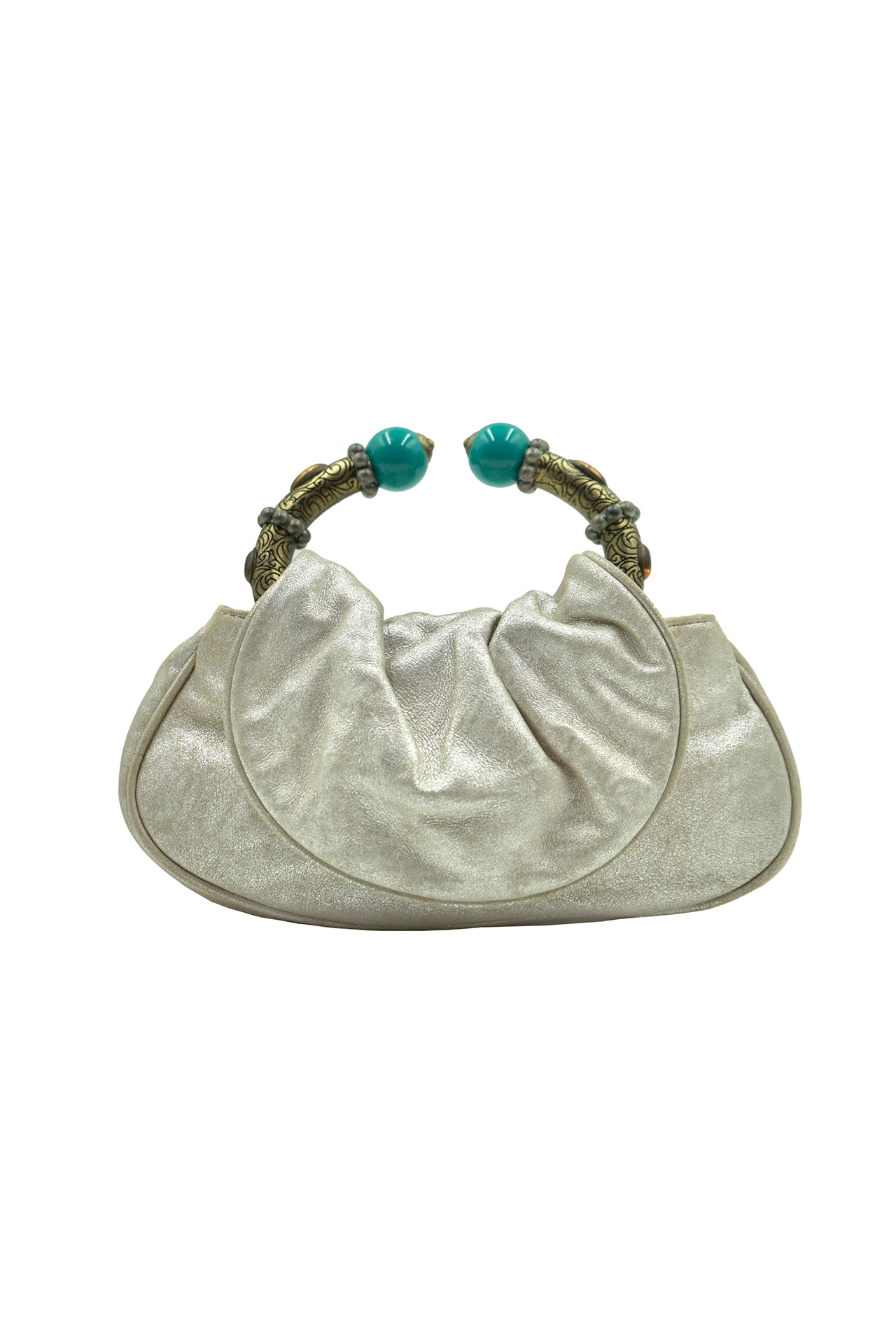 Vintage Jimmy Choo Champagne Leather Evening Bag- Preowned