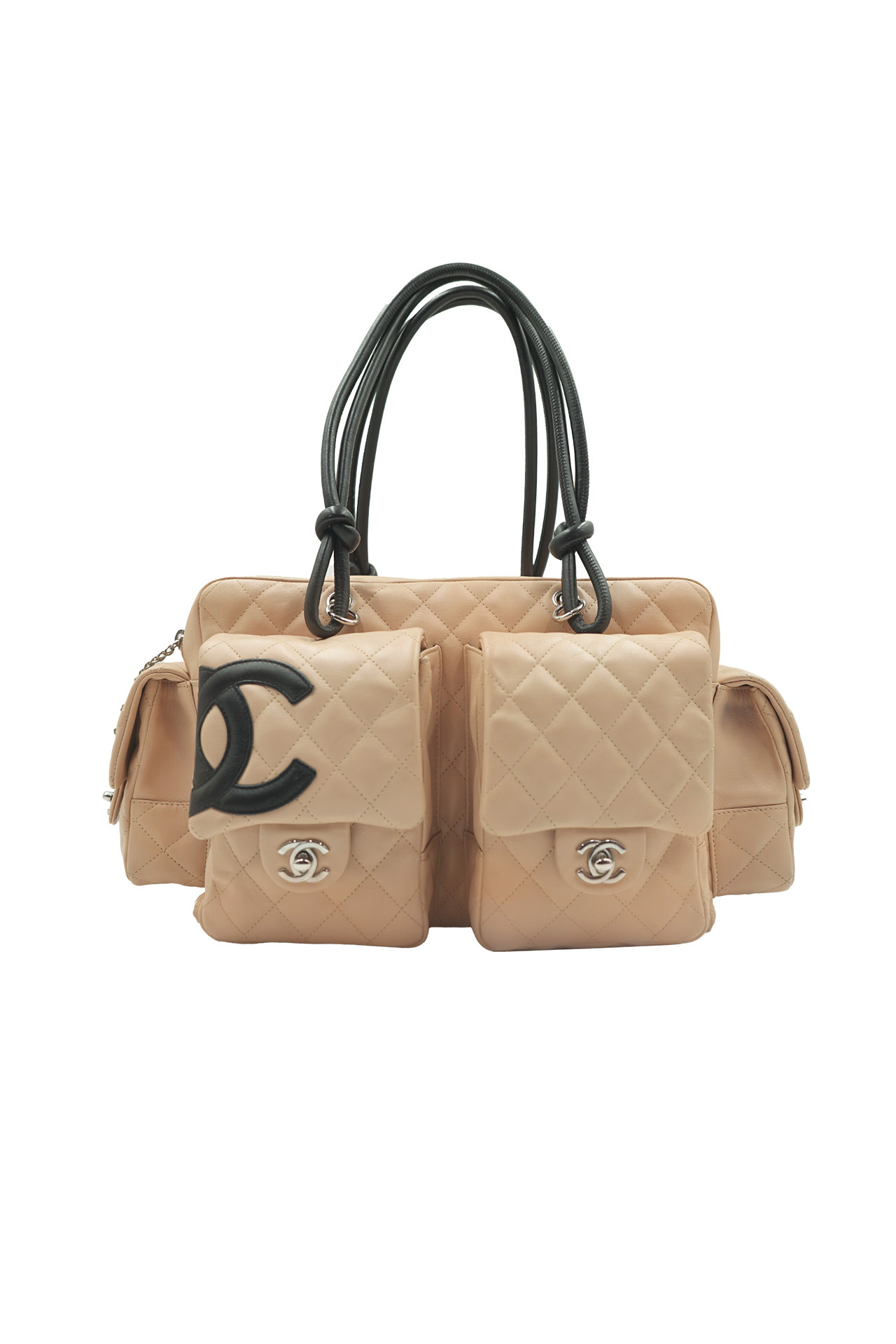 Chanel Ligne Cambon Reporter Bag in Beige and Black- Preowned