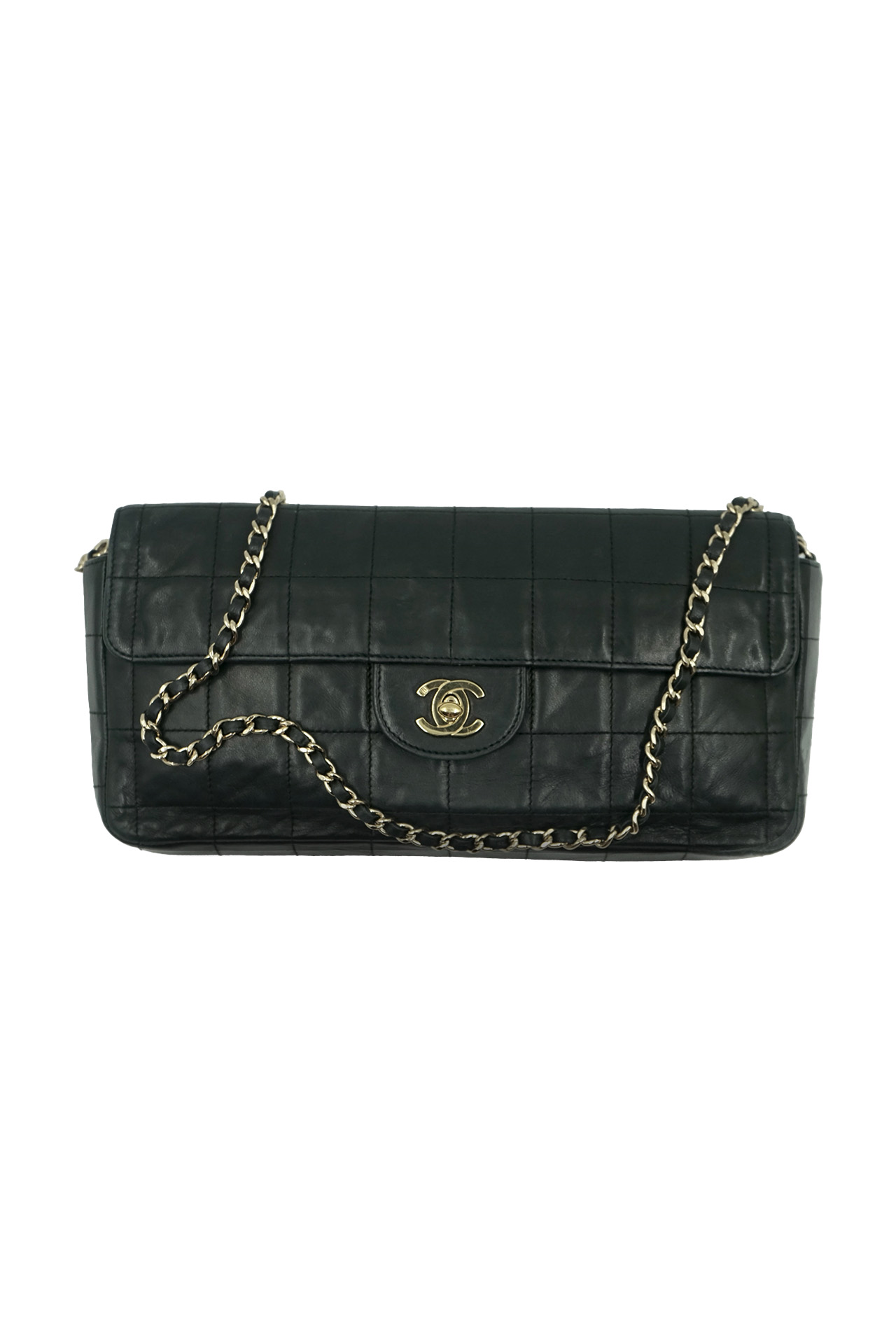 Chanel Vintage Leather Chocolate Bar Flap Bag- Preowned