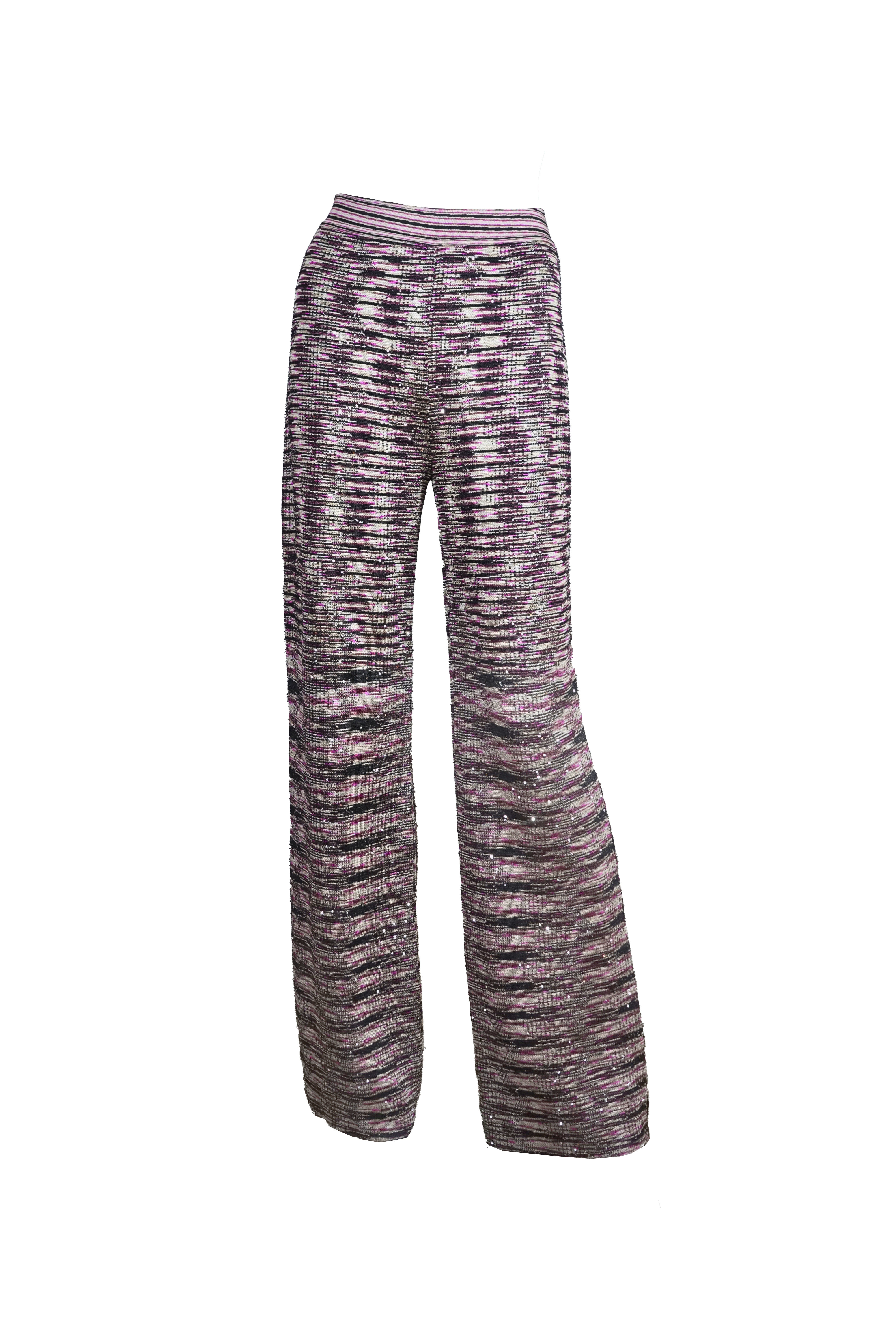 Missoni Sequined Knit Wide-Leg Pants- Preowned