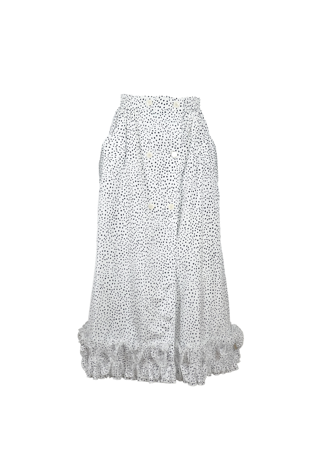 Max Mara White Polka Dot Maxi Skirt - Preowned