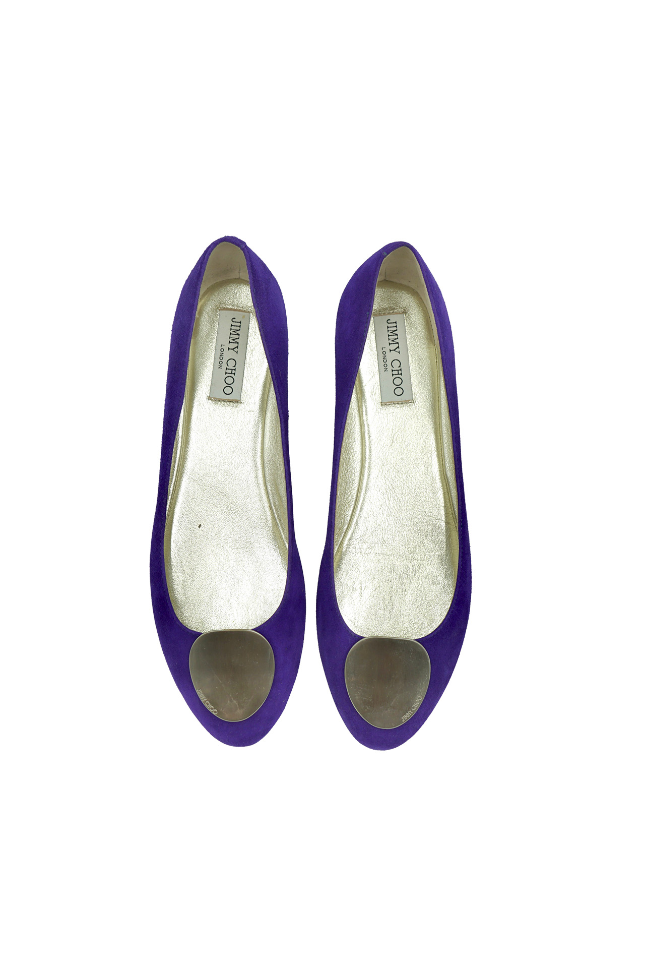 Jimmy Choo Purple Suede Emblem Ballet Flats- Preowned