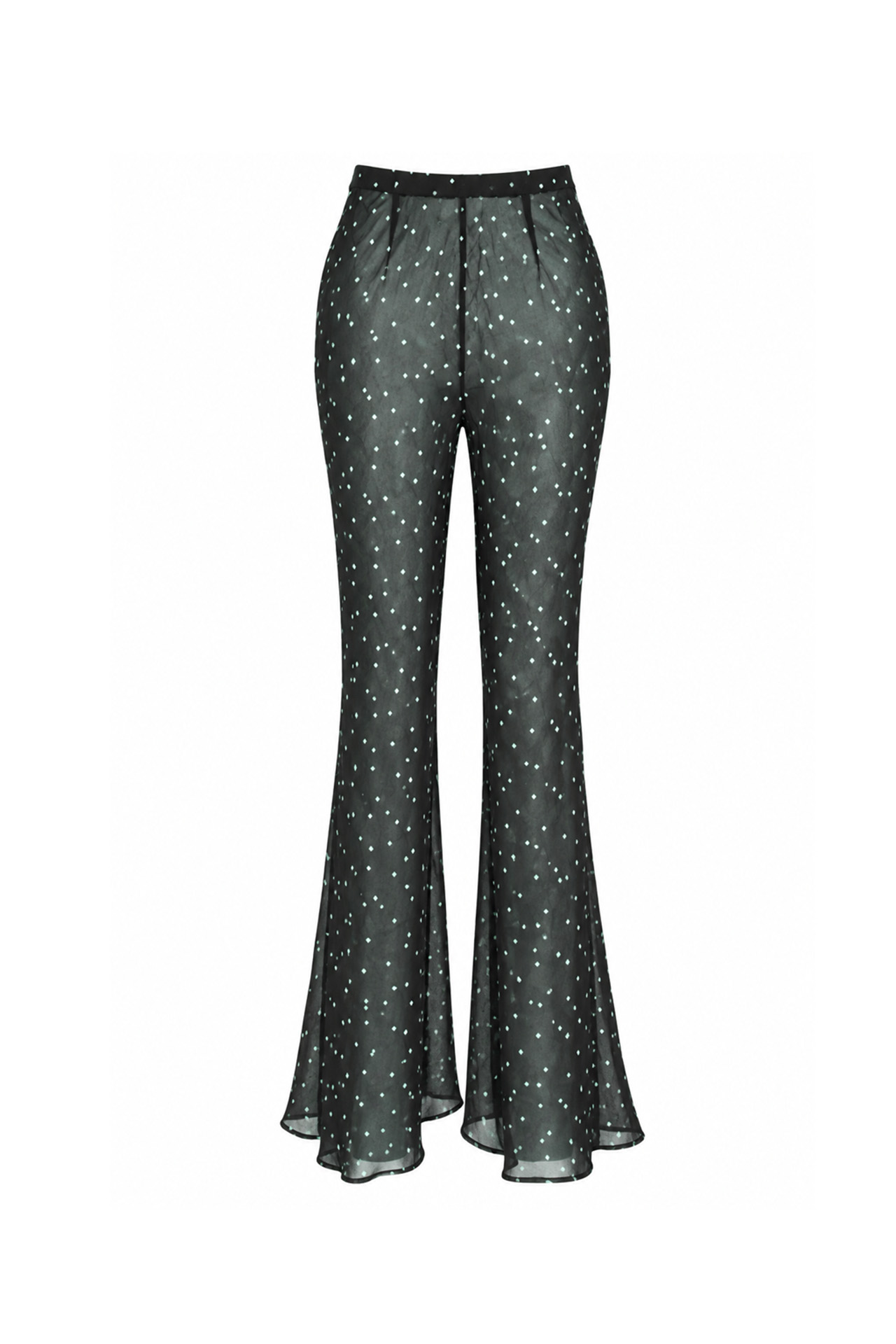 Donna Karan New York Sheer Chiffon Flare Trousers- Preowned