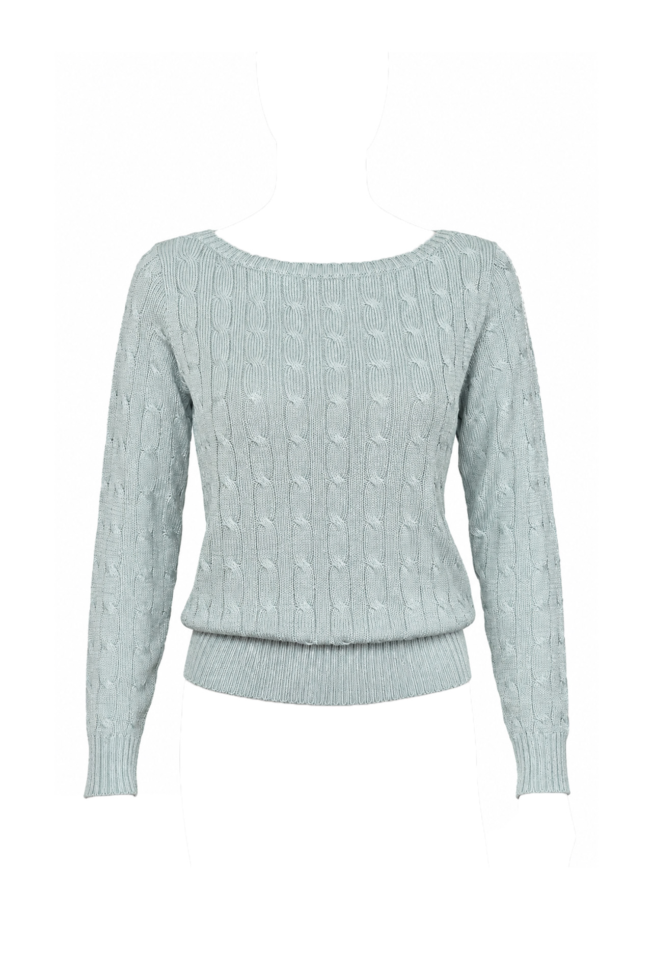 Ralph Lauren Silk Cable Knit Boatneck Sweater- Preowned